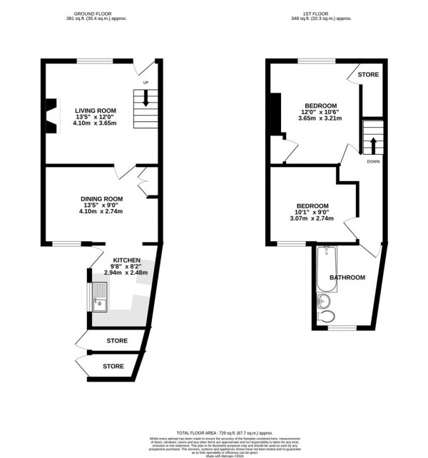 Floorplan for Burnell Street, Brimington, Chesterfield