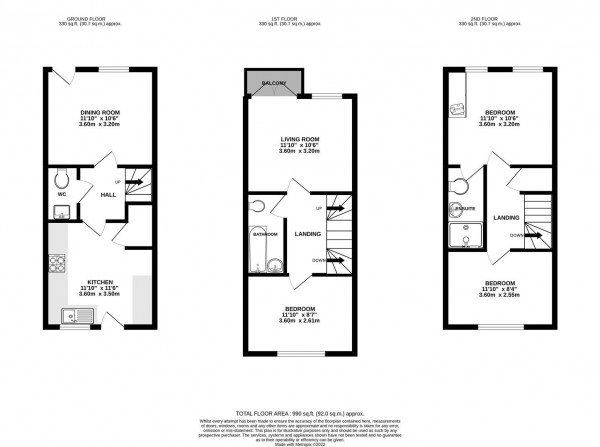 Floorplan for Wain Avenue, Chesterfield