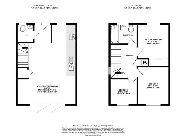 Floorplan for Lime Walk, Clay Cross, Chesterfield