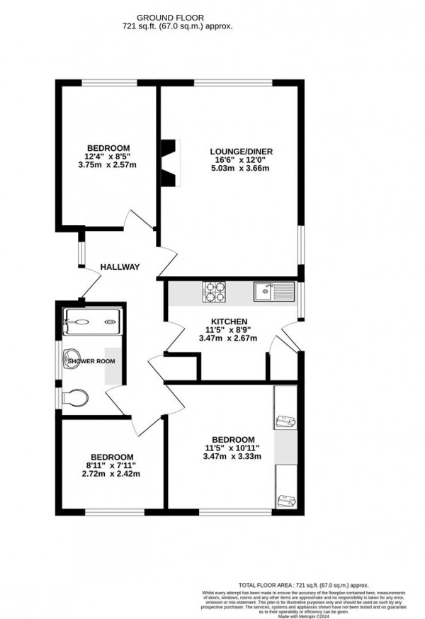Floorplan for Meadow Hill Road, Hasland, Chesterfield
