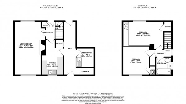 Floorplan for Gallery Lane, Holymoorside, Chesterfield