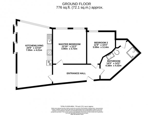 Floorplan for Knightsbridge Court, West Bars, Chesterfield