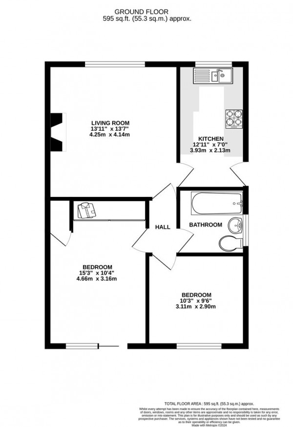 Floorplan for Tansley Way, Inkersall, Chesterfield