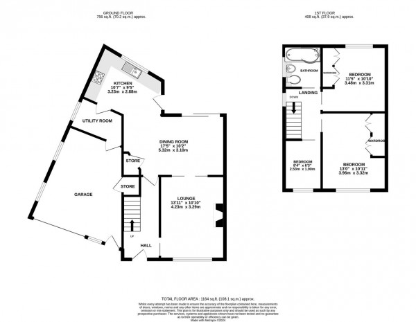 Floorplan for Richmond Close, Chesterfield