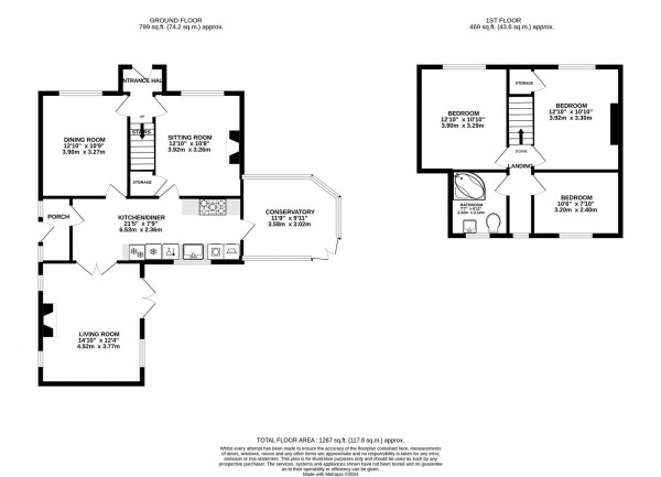 Floorplan for Worksop Road, Mastin Moor, Chesterfield