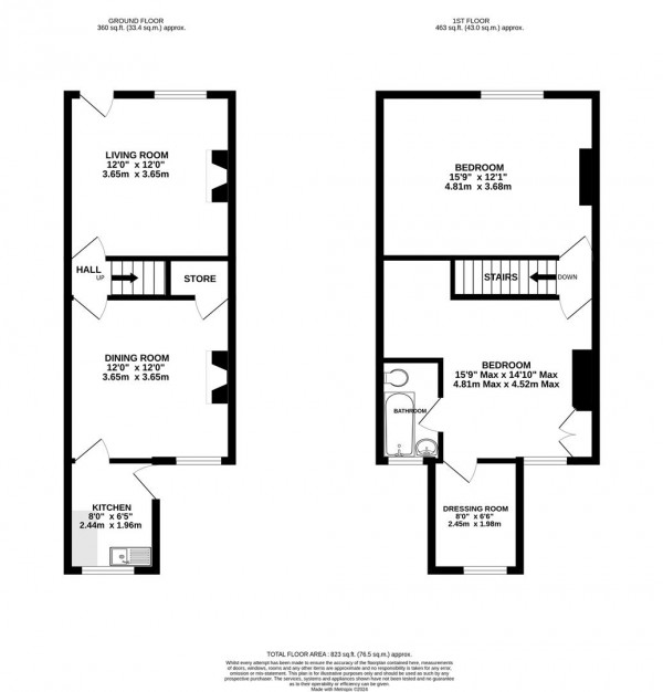 Floorplan for Nelson Street, Whittington Moor, Chesterfield