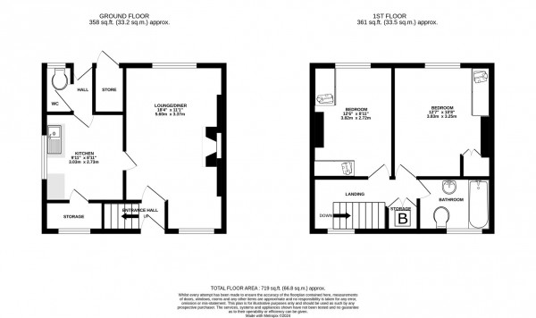 Floorplan for Hill Top Road, Old Whittington, Chesterfield