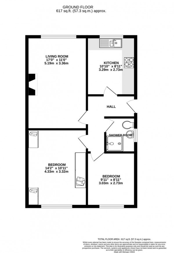 Floorplan for Tapton Way, Calow, Chesterfield