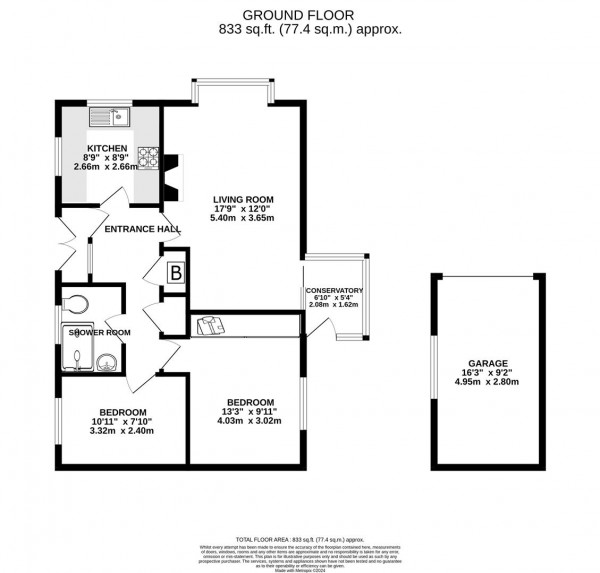 Floorplan for St. Philips Drive, Hasland, Chesterfield