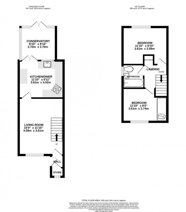 Floorplan for Malia Road, Tapton, Chesterfield