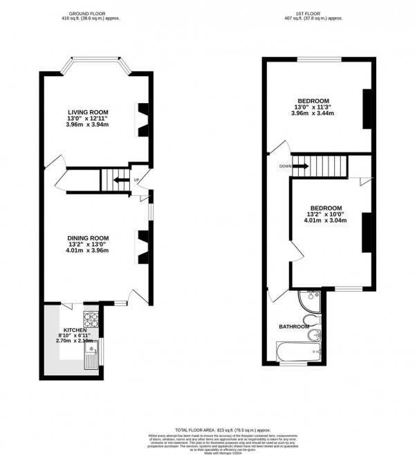 Floorplan for Queen Victoria Road, New Tupton, Chesterfield