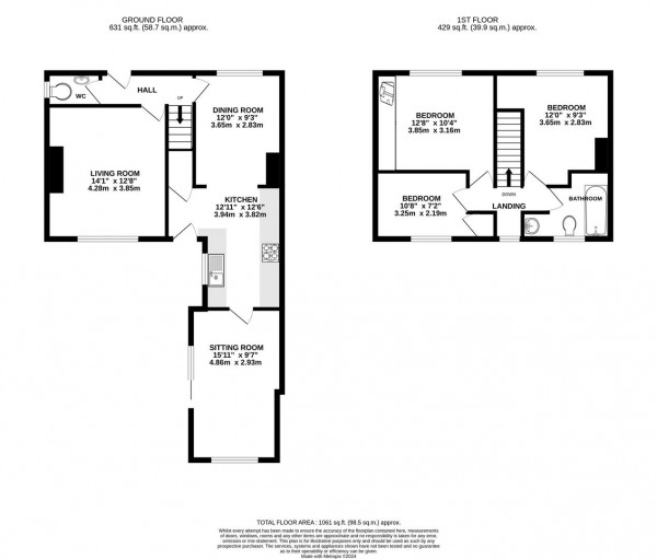 Floorplan for Sycamore Avenue, Glapwell, Chesterfield