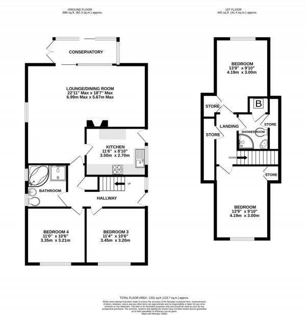 Floorplan for Dale Crescent, New Tupton, Chesterfield