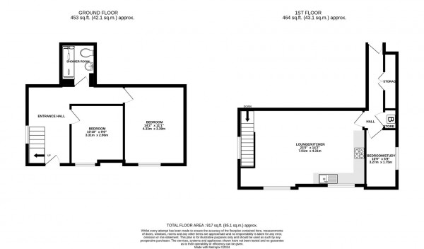 Floorplan for Apartment 5, The Old School House, New Road, Holym