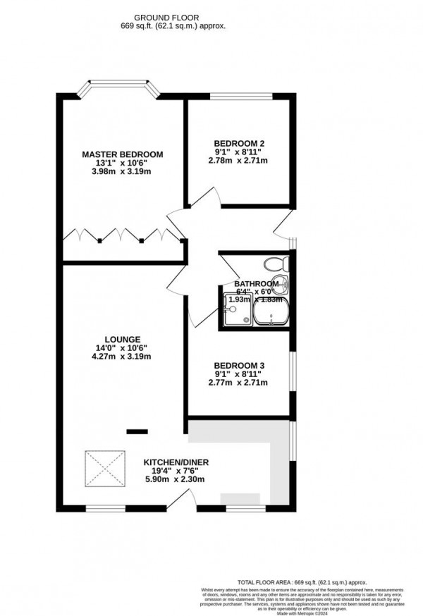 Floorplan for Loads Road, Holymoorside, Chesterfield