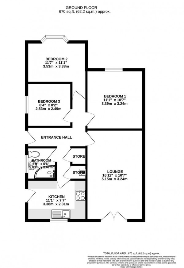 Floorplan for Meadow Hill Road, Hasland, Chesterfield