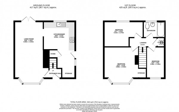 Floorplan for Dorset Drive, Brimington, Chesterfield