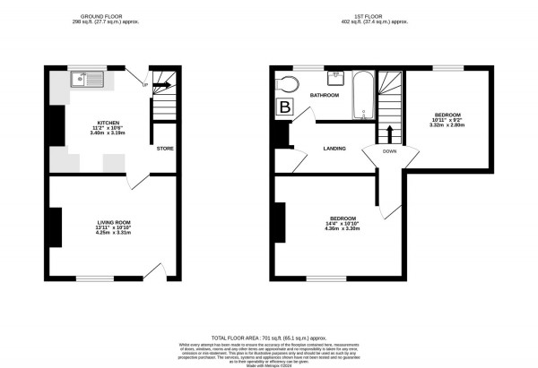 Floorplan for Ward Street, New Tupton, Chesterfield