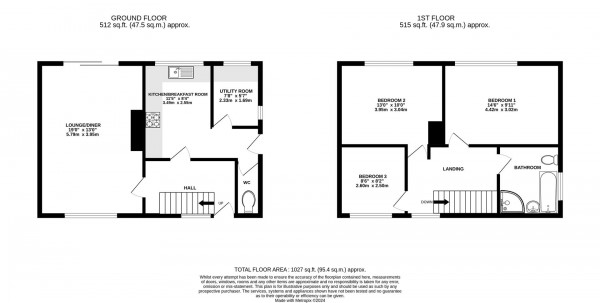 Floorplan for Southdown Avenue, Loundsley Green, Chesterfield