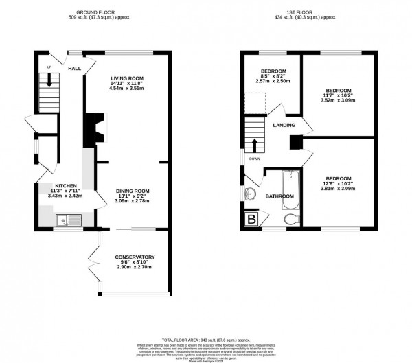 Floorplan for Clarendon Road, Inkersall, Chesterfield