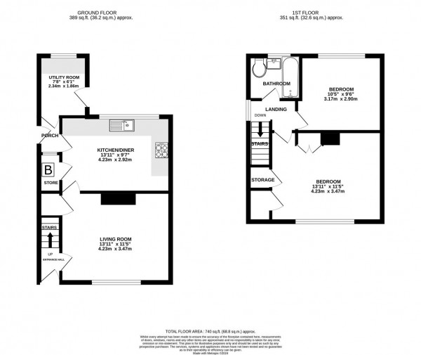 Floorplan for Rye Crescent, Danesmoor