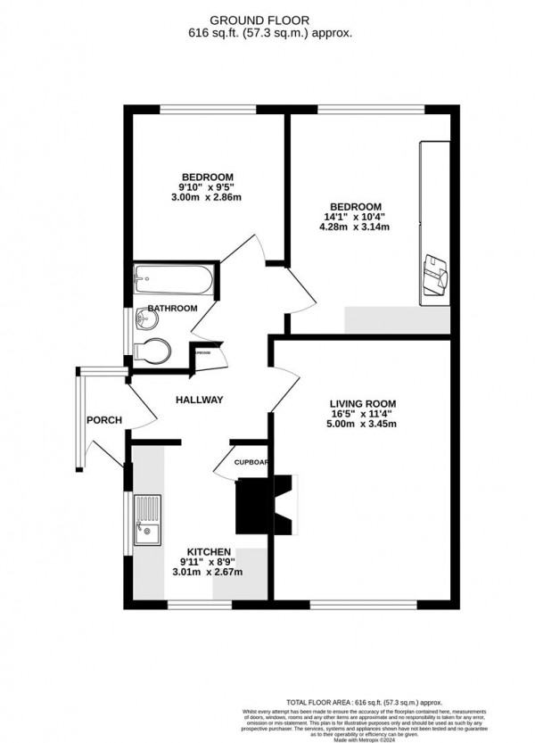 Floorplan for Woodthorpe Close, Shuttlewood, Chesterfield