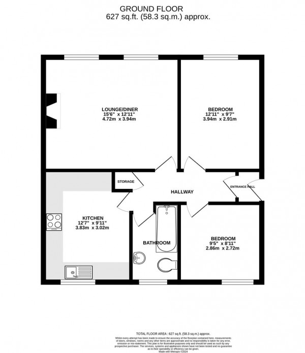 Floorplan for Newbold Back Lane, Chesterfield