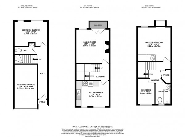 Floorplan for Portland Close, Chesterfield