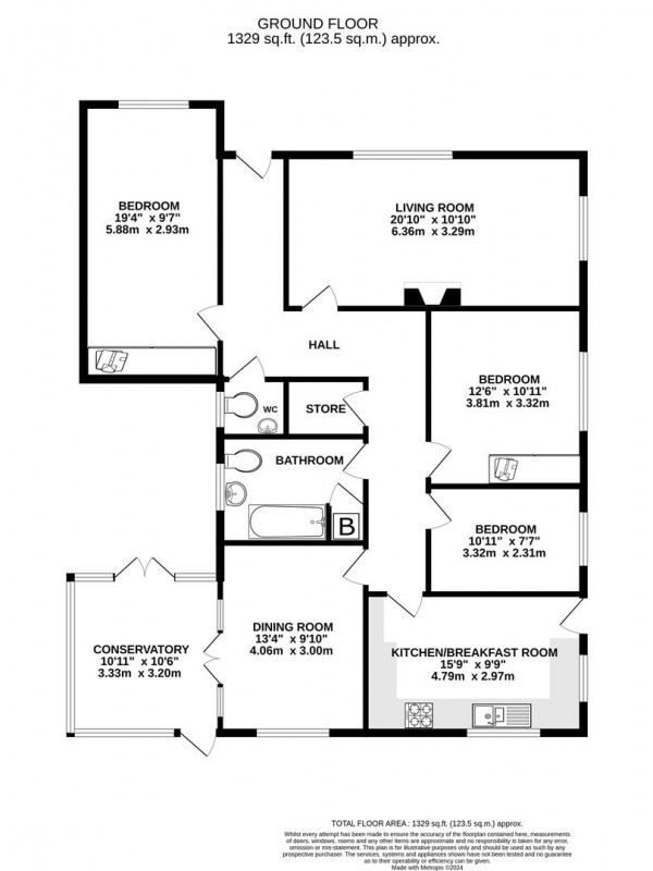 Floorplan for Newbold Back Lane, Chesterfield