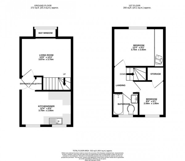 Floorplan for Craggon Drive, New Whittington, Chesterfield