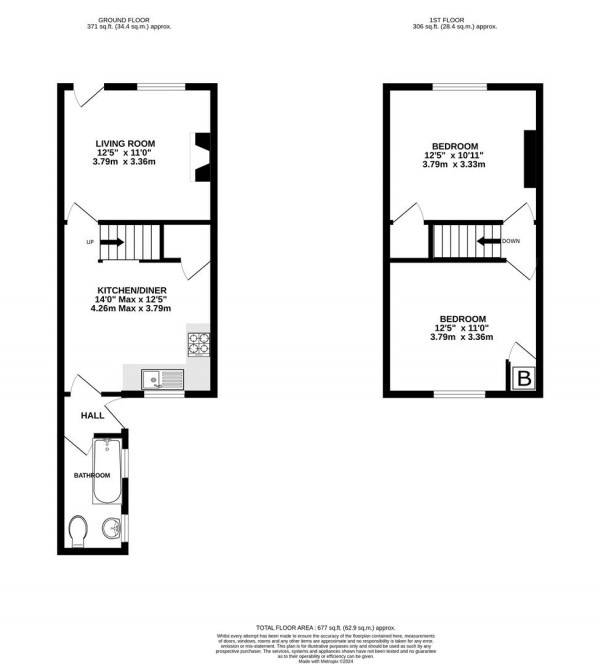 Floorplan for Selwyn Street, Hillstown, Chesterfield