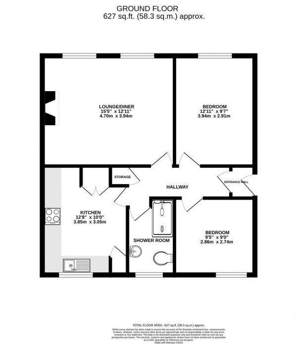 Floorplan for Westleigh Court, Newbold Back Lane, Chesterfield