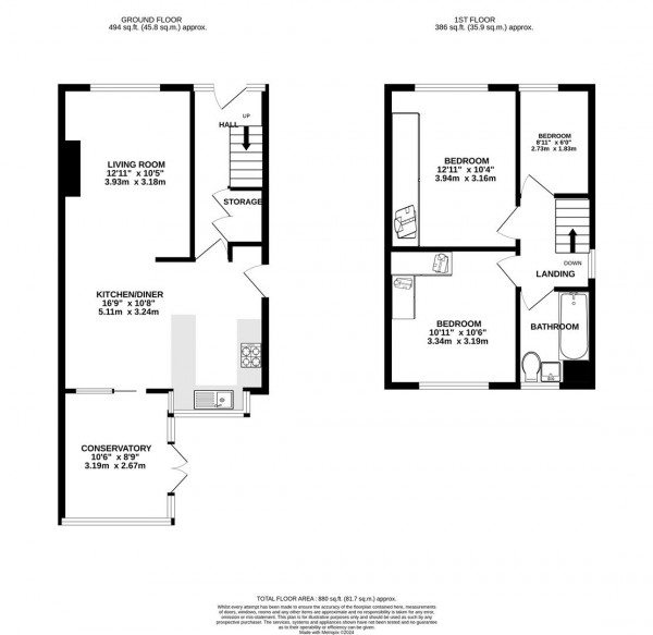 Floorplan for St. Peters Close, Duckmanton, Chesterfield