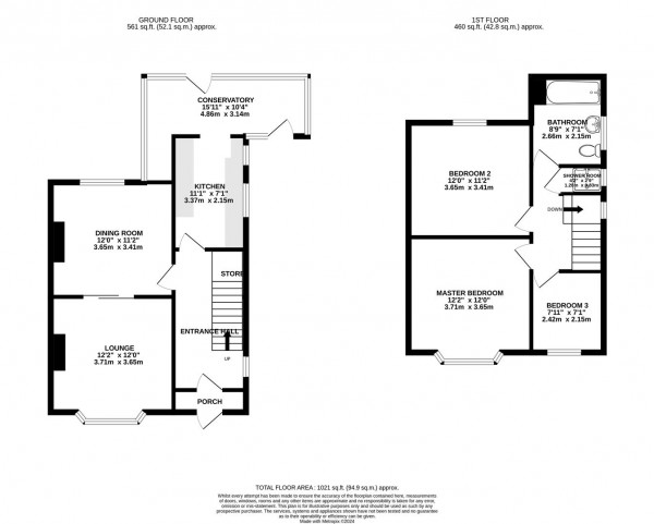 Floorplan for Morris Avenue, Newbold, Chesterfield