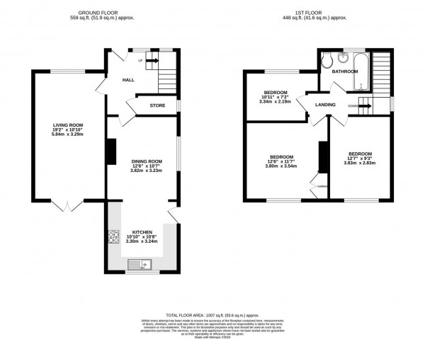 Floorplan for Hillman Drive, Inkersall, Chesterfield