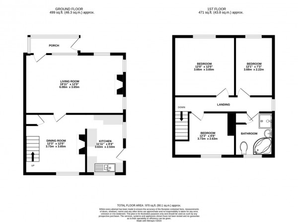 Floorplan for Manor Road, Brimington, Chesterfield