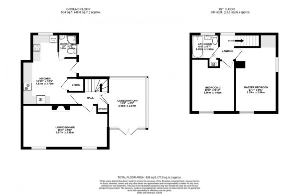 Floorplan for Summerfield Crescent, Brimington, Chesterfield