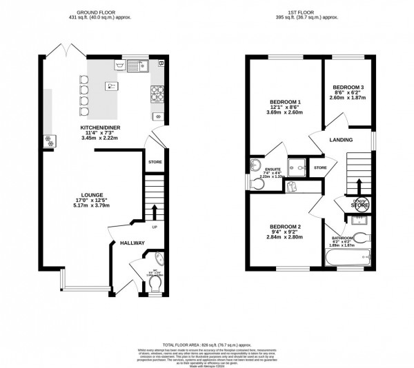 Floorplan for Trevorrow Crescent, Chesterfield