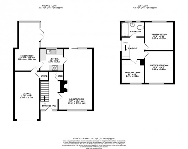 Floorplan for Rother Avenue, Brimington, Chesterfield