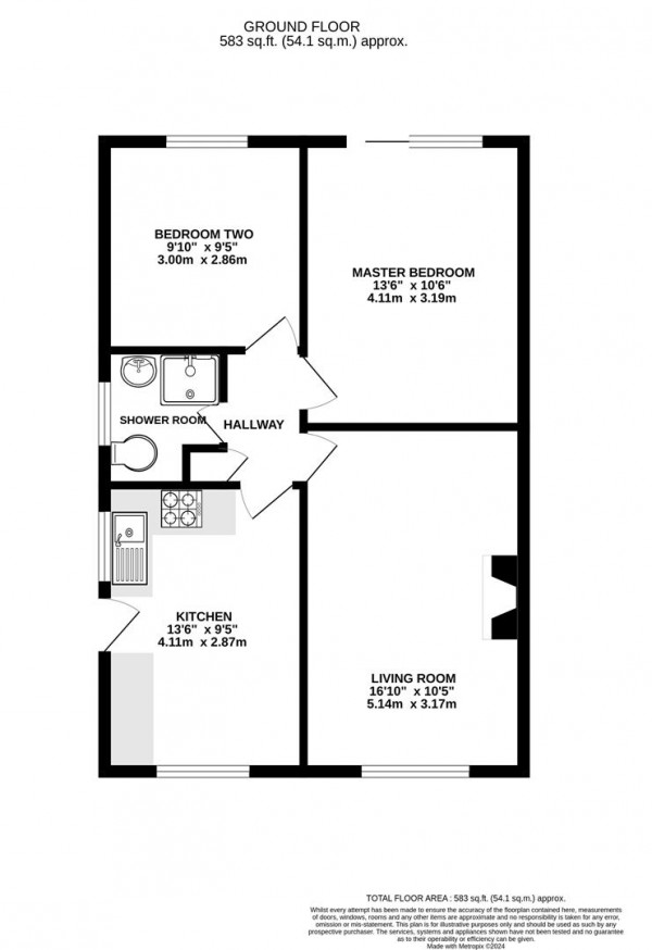 Floorplan for Barholme Close, Newbold, Chesterfield