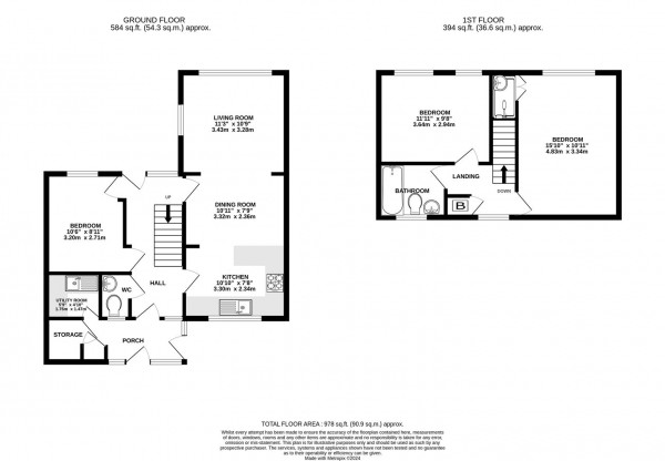 Floorplan for Oak Crescent, Wingerworth, Chesterfield