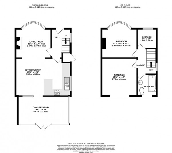 Floorplan for Paxton Road, Tapton, Chesterfield