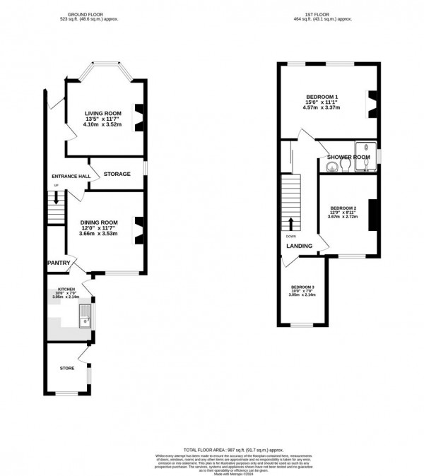 Floorplan for Hasland Road, Hasland, Chesterfield