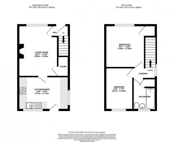 Floorplan for Cairn Drive, New Whittington, Chesterfield