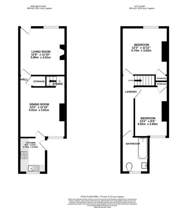 Floorplan for North View Street, Bolsover, Chesterfield