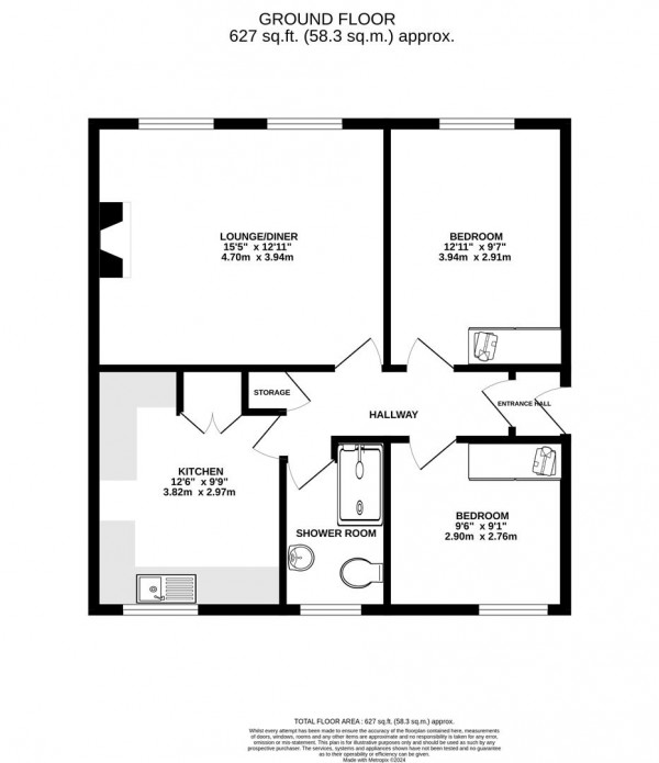 Floorplan for Newbold Back Lane, Chesterfield