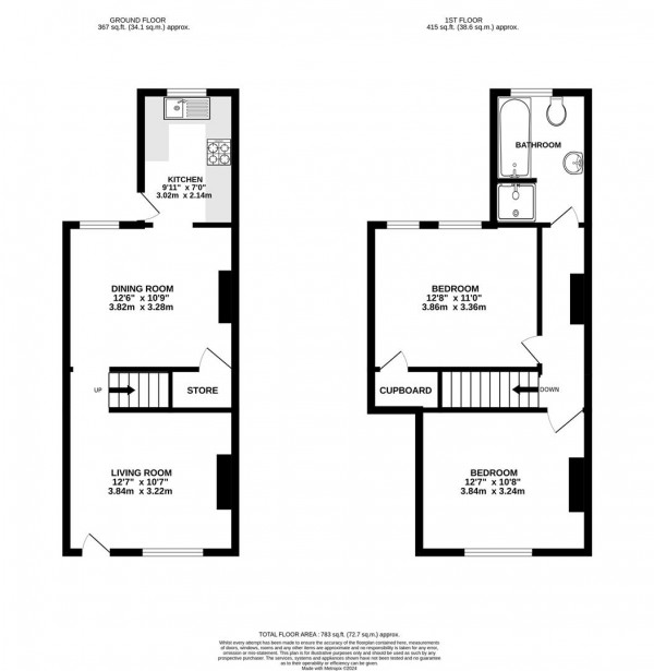 Floorplan for Meakin Street, Hasland, Chesterfield