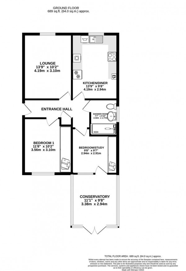 Floorplan for Gipsy Lane, Old Whittington, Chesterfield