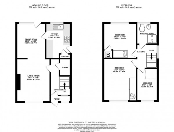 Floorplan for Brooke Drive, Brimington, Chesterfield