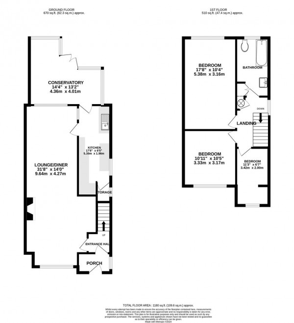 Floorplan for White Road, Staveley, Chesterfield